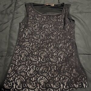 The Limited Black lace over cream Top
